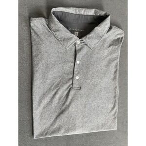 Hickey Freeman Men's Size - XL Gray Geometric Performance Short Sleeve Golf Polo